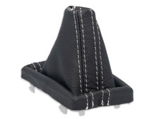 PER AUDI A3 8V DSG automatico 2013-2020 PELLE CUFFIA DEL CAMBIO CUCITURE BIANCHE