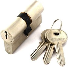 Euro Cylinder Door Locks Anti-Pick Anti-Bump x3 keys Brass Nickel All Sizes