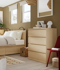 IKEA MALM 4  Oak wood Chest of drawers New flat packed  *CASH ONLY 