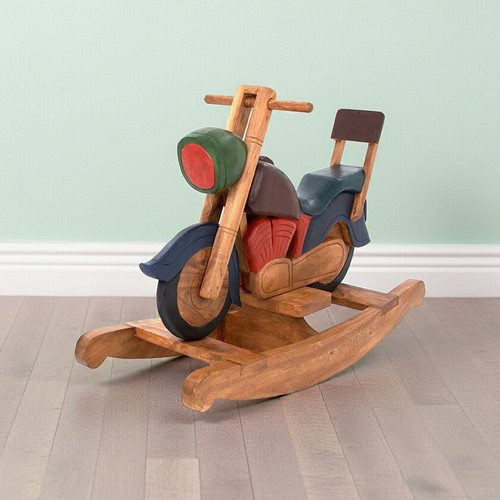 Rocking wooden motorbike - wooden,