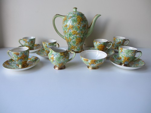 C1940 50s chintz empire ivory - c1940/50s,
