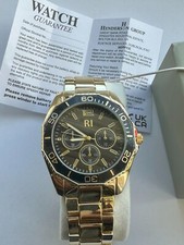 NEW RIVER ISLAND - Men's GOLD Tone Metal DRESS QUARTZ Watch 