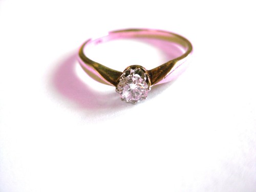 Gold 585 ring with - gold,