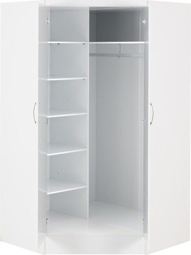 Nevada white gloss wardrobes - white,