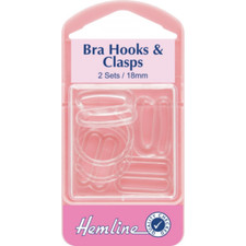 Hemline 2 x 18mm Bra Hooks And