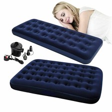 Inflatable Air Bed Mattress Single/Double with Pump | Camping Airbed Blow-Up