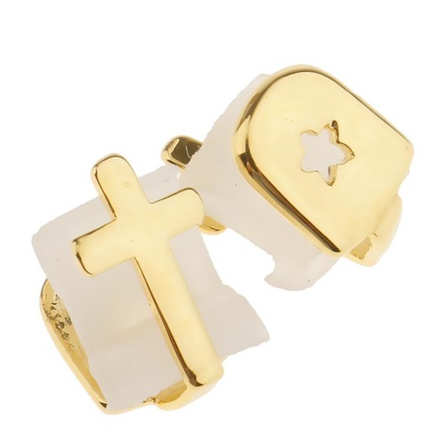 2pcs 18k gold - gold, single