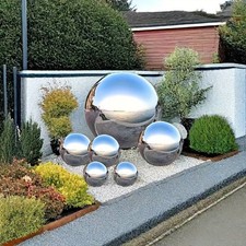 6 Steel Mirror Sphere Hollow Gazing Ball Home Outdoor Garden Floating Pond Decor