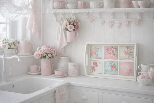 Vintage shabby chic wooden six - vintage,