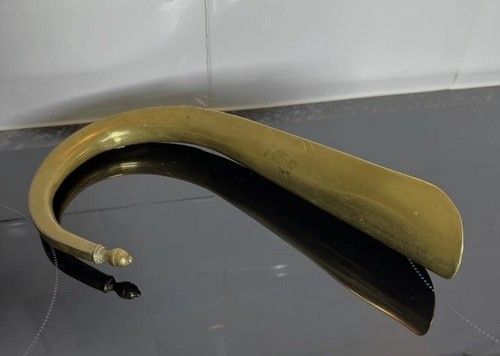 Vintage solid brass shoe horn - brass,