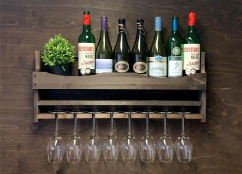 Large wine rack shelf wooden - rack,
