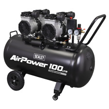 Sealey 100L Oil Free Low Noise Direct Drive Air Compressor 2 x 2hp SAC10001S
