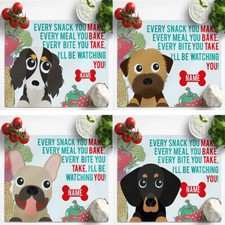 Personalised Chopping Board Glass Dog Cutting Worktop Saver Baking Pet Pup Gift