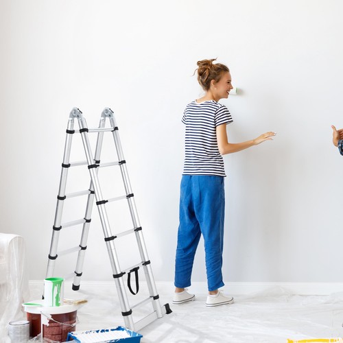 5ft telescoping ladder with - 12.5ft,