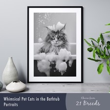 Cat in the Bathtub Print -