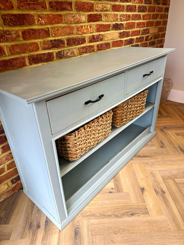 Green painted wooden sideboard - green,