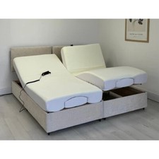 Electric Adjustable Beds Mobility Velvet + Headboard + Memory Foam Mattress