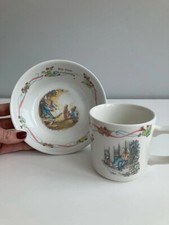 Beatrix Potter christening set cup and bowl