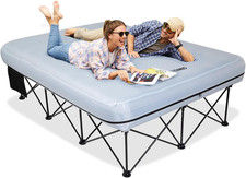 Camping Beds Double with Air Mattress Folding Camp Beds 2 Person with Mattress 
