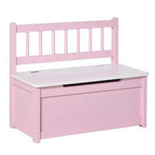 2-in-1 Wooden Toy Box Kids