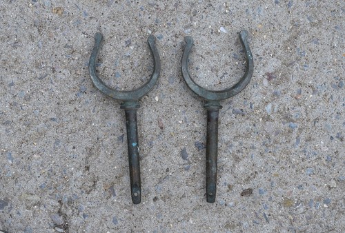 Pair brass bronze boat - of,
