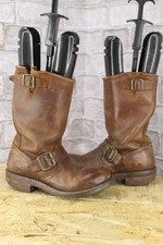 GENUINE VINTAGE 90'S BROWN LEATHER BIKER WESTERN BOOTS SIZE 2 / 34 SENDRA USED