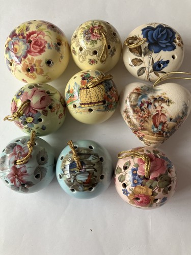 Old ceramic pomanders - 9, ye
