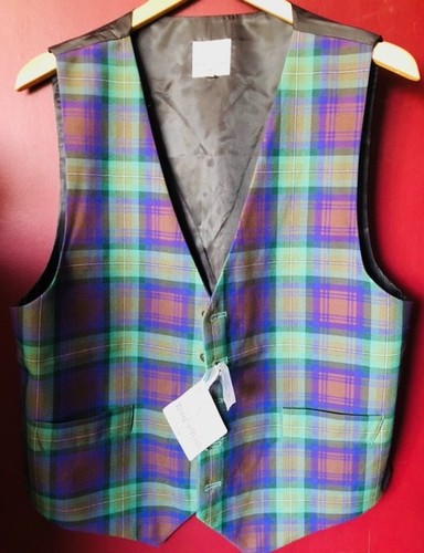 Royal plaid men s waistcoat - royal,