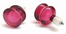 10x Curtain Pole ends Finials Pink Transparent Grooved Rail 28mm Pair Bundle