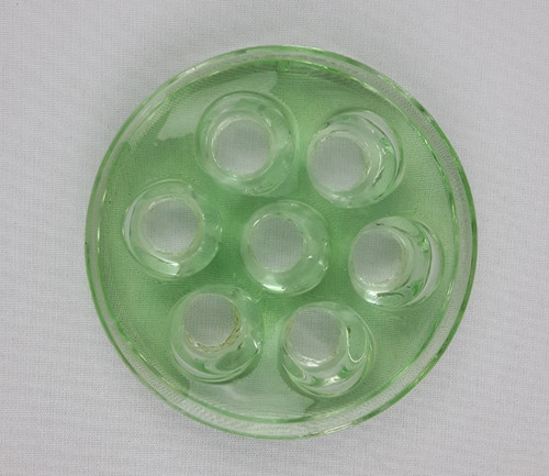 Green glass flower - glass, 4"