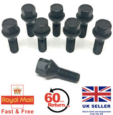 8 x alloy wheel bolts M12 x 1.5 taper 17mm Hex Black for Lotus cars