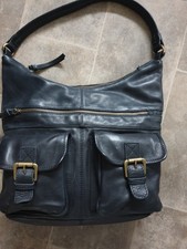 FAT FACE - BLACK LEATHER SLOUCH HOBO STYLE BAG. AMELIA DESIGN.