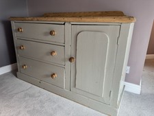 3 Drawer Dresser: Shabby Chic - Sage Green - Antique Pine