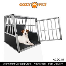 Car Dog Cage Aluminium Cozy Pet Puppy Travel Crate Pet Carrier Transport ACDC15