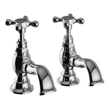 Heritage Trinity Basin Pillar Taps, Chrome