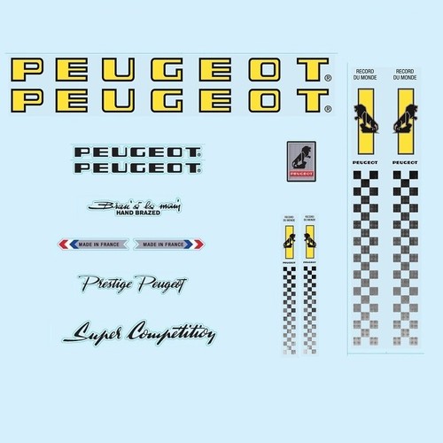 Peugeot bicycle frame stickers - frame,