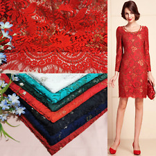 Lace Mesh Net Fabric Embroidery Bridal Corded Budget Guipure Material 54" Meter