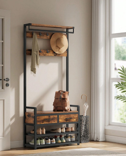 Hall tree with bench - hall, shoe