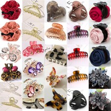 Women Girl Flower Crystal Plastic Hair Clips Claw Comb Accessories Headwear Lot-