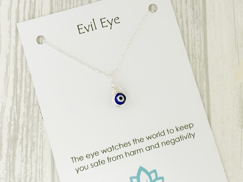 Dainty evil eye herringbone - evil,
