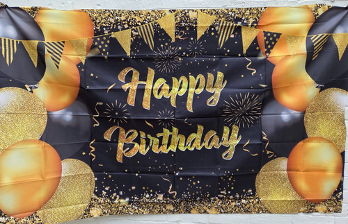 Happy birthday backdrop black - happy,