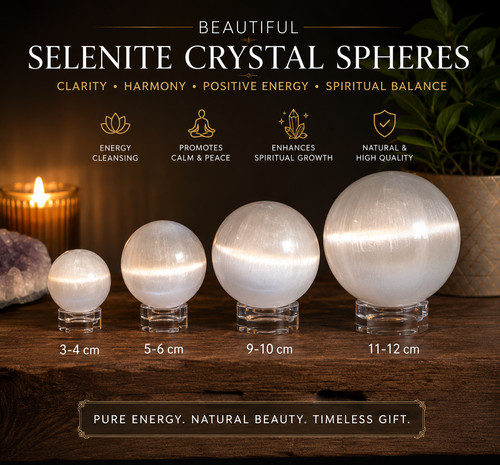 Selenite crystal sphere ball - crystal,
