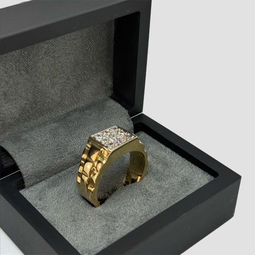 9ct rolex style ring - cz,