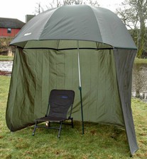 98" 2.5m  BISON TOP TILT UMBRELLA BROLLY FISHING SHELTER WITH ZIP ON SIDES