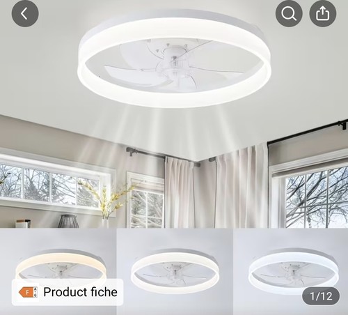 Ceiling fan with - led, white