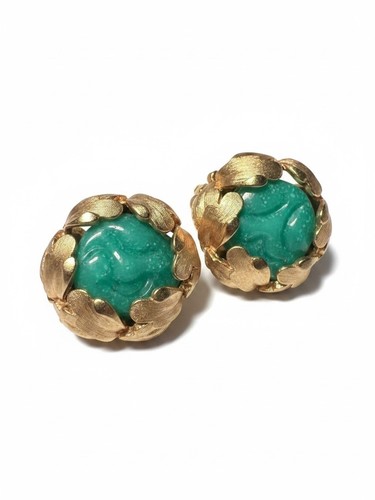 Vintage kramer faux jade gold - vintage,