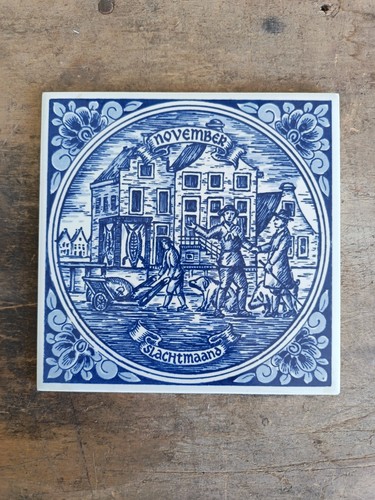 Vintage delft blauw november - blauw,