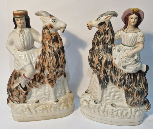 Pair antique staffordshire - pair,