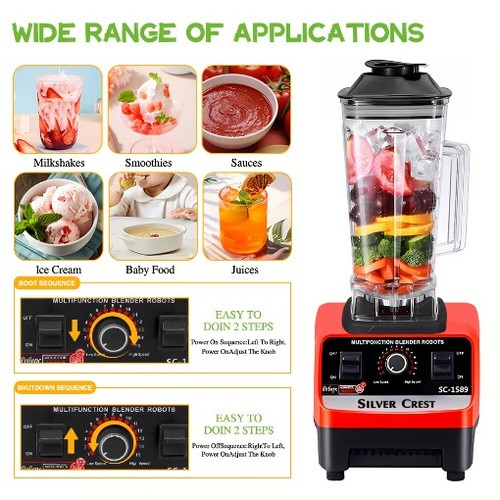 Powerful 4500w food blender - 2l,