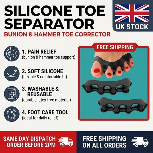 Pair silicone toe separators - 1,